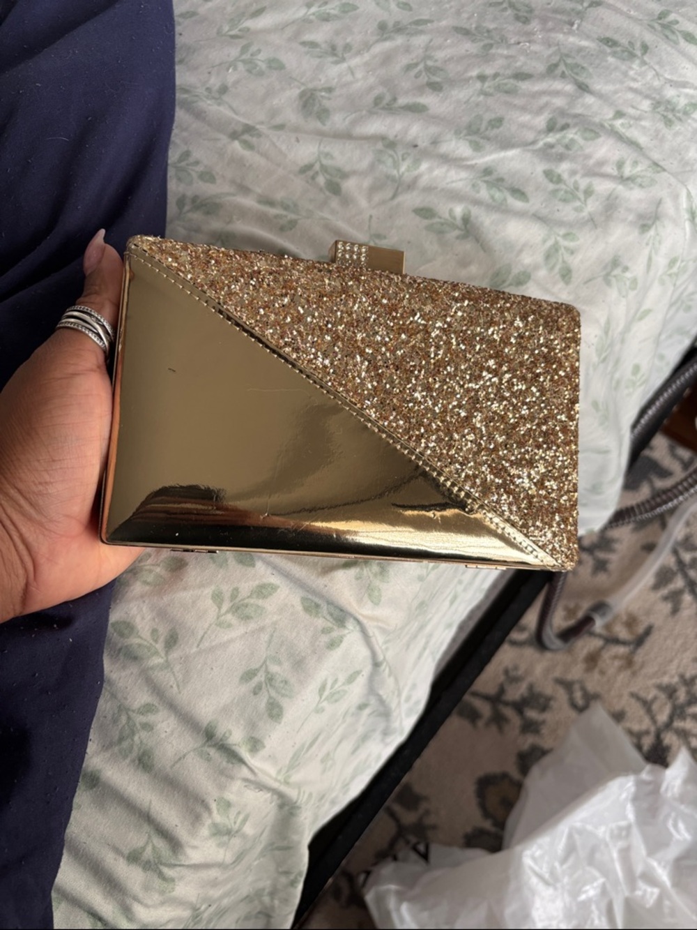 Sparkling Gold Glitter Evening Clutch by